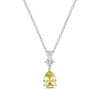 Thumbnail Image 0 of Gems of Serenity Pear-Shaped Yellow & White Lab-Created Sapphire Necklace Sterling Silver 18"