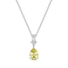 Thumbnail Image 1 of Gems of Serenity Pear-Shaped Yellow & White Lab-Created Sapphire Necklace Sterling Silver 18&quot;
