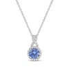 Thumbnail Image 0 of Gems of Serenity Blue & White Round Lab-Created Sapphire Necklace Sterling Silver 18"