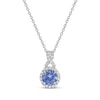 Thumbnail Image 1 of Gems of Serenity Blue & White Round Lab-Created Sapphire Necklace Sterling Silver 18&quot;
