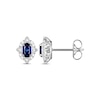 Thumbnail Image 3 of Blue & White Lab-Created Sapphire Oval & Round-Cut Scalloped Frame Gift Set Sterling Silver