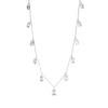 Thumbnail Image 0 of Baguette-Cut White Lab-Created Sapphire Dangle Station Necklace Sterling Silver 18"