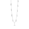 Thumbnail Image 1 of Baguette-Cut White Lab-Created Sapphire Dangle Station Necklace Sterling Silver 18"