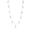 Thumbnail Image 2 of Baguette-Cut White Lab-Created Sapphire Dangle Station Necklace Sterling Silver 18"