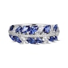 Thumbnail Image 2 of Marquise-Cut Blue & White Lab-Created Sapphire Ring Sterling Silver