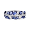 Thumbnail Image 3 of Marquise-Cut Blue & White Lab-Created Sapphire Ring Sterling Silver