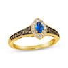 Thumbnail Image 1 of Le Vian Oval-Cut Blue Sapphire Ring 1/3 ct tw Diamonds 14K Honey Gold
