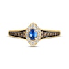 Thumbnail Image 3 of Le Vian Oval-Cut Blue Sapphire Ring 1/3 ct tw Diamonds 14K Honey Gold