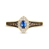 Thumbnail Image 4 of Le Vian Oval-Cut Blue Sapphire Ring 1/3 ct tw Diamonds 14K Honey Gold