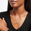 Thumbnail Image 2 of Hallmark Diamonds Double Heart & Cross Necklace 1/8 ct tw Sterling Silver & 10K Rose Gold 18”