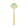 Oval-Cut Emerald & Diamond Ring 1/3 ct tw 10K Yellow Gold