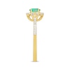 Thumbnail Image 2 of Oval-Cut Emerald & Diamond Ring 1/3 ct tw 10K Yellow Gold