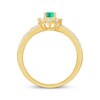 Thumbnail Image 3 of Oval-Cut Emerald & Diamond Ring 1/3 ct tw 10K Yellow Gold