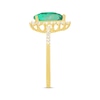 Thumbnail Image 2 of Pear-Shaped Emerald & Round-Cut Diamond Ring 1/5 ct tw 10K Yellow Gold