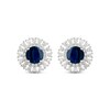 Thumbnail Image 2 of Round-Cut Blue Sapphire & Diamond Stud Earrings 1/2 ct tw 10K White Gold