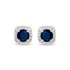 Thumbnail Image 2 of Round-Cut Blue Sapphire & Diamond Stud Earrings 1/8 ct tw 10K White Gold