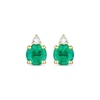 Thumbnail Image 2 of Round-Cut Emerald & Diamond Stud Earrings 1/20 ct tw 10K Yellow Gold