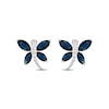 Thumbnail Image 2 of Marquise-Cut Blue Sapphire & Diamond Dragonfly Stud Earrings 1/20 ct tw 10K White Gold