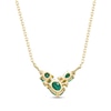 Thumbnail Image 2 of Multi-Shape Emerald & Round-Cut Diamond Necklace 1/20 ct tw 10K Yellow Gold 18”