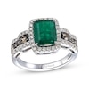Thumbnail Image 1 of Le Vian Chocolate Waterfall Emerald Ring 3/4 ct tw Diamonds 14K Vanilla Gold