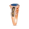 Thumbnail Image 2 of Le Vian Chocolate Waterfall Pear-Cut Sapphire Ring 3/4 ct tw Diamonds 14K Strawberry Gold