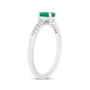 Thumbnail Image 2 of Oval-Cut Emerald & Diamond Ring 1/10 ct tw 10K White Gold