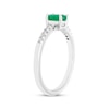 Thumbnail Image 1 of Oval-Cut Emerald & Diamond Ring 1/10 ct tw 10K White Gold