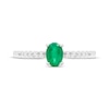 Thumbnail Image 3 of Oval-Cut Emerald & Diamond Ring 1/10 ct tw 10K White Gold