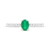 Thumbnail Image 2 of Oval-Cut Emerald & Diamond Ring 1/10 ct tw 10K White Gold