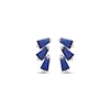 Thumbnail Image 2 of Baguette-Cut Blue Lab-Created Sapphire Drop Earrings Sterling Silver