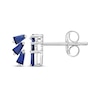 Thumbnail Image 3 of Baguette-Cut Blue Lab-Created Sapphire Drop Earrings Sterling Silver