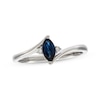 Thumbnail Image 1 of Marquise-Cut Blue Sapphire & Diamond Accent Ring 10K White Gold