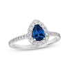 Thumbnail Image 1 of Le Vian Pear-Cut Sapphire Ring 3/8 ct tw Diamonds 14K Vanilla Gold