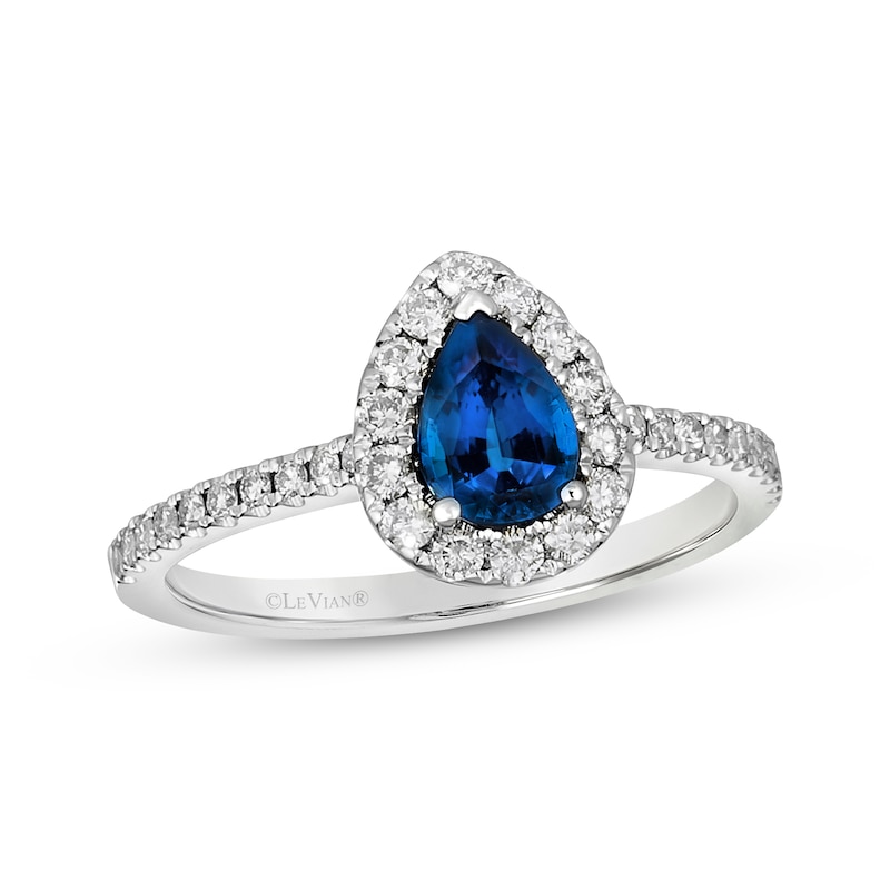 Main Image 1 of Le Vian Pear-Cut Sapphire Ring 3/8 ct tw Diamonds 14K Vanilla Gold