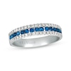 Thumbnail Image 1 of Le Vian Round-Cut Blueberry Sapphire Ring 1/3 ct tw Diamonds 14K Vanilla Gold