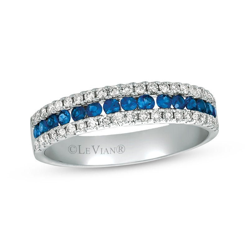 Main Image 1 of Le Vian Round-Cut Blueberry Sapphire Ring 1/3 ct tw Diamonds 14K Vanilla Gold