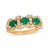 Thumbnail Image 1 of Le Vian Natural Oval-Cut Emerald Ring 3/4 ct tw Nude Diamonds 14K Honey Gold