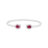 Thumbnail Image 0 of Oval-Cut Lab-Created Ruby & Round-Cut White Lab-Created Sapphire Cuff Bangle Bracelet Sterling Silver