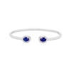 Thumbnail Image 0 of Oval-Cut Blue Lab-Created Sapphire & Round-Cut White Lab-Created Sapphire Cuff Bangle Bracelet Sterling Silver