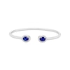 Thumbnail Image 1 of Oval-Cut Blue Lab-Created Sapphire & Round-Cut White Lab-Created Sapphire Cuff Bangle Bracelet Sterling Silver