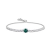 Thumbnail Image 0 of Round-Cut Lab-Created Emerald & White Lab-Created Sapphire Bolo Bracelet 9.5"