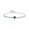 Thumbnail Image 1 of Round-Cut Lab-Created Emerald & White Lab-Created Sapphire Bolo Bracelet 9.5&quot;