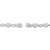 Thumbnail Image 3 of Emerald & Round-Cut White Lab-Created Sapphire Bracelet Sterling Silver 7.25”