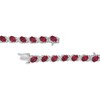 Thumbnail Image 2 of Oval-Cut Lab-Created Ruby & Round-Cut White Lab-Created Sapphire S-Curve Bracelet Sterling Silver 7.5”
