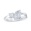 Thumbnail Image 1 of Multi-Shape White Lab-Created Sapphire Scatter Ring Sterling Silver