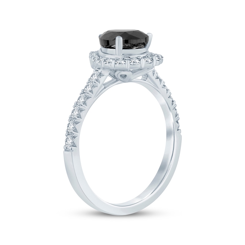 Diamond Bridge Black Gold Princess Cut Engagement Ring
