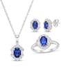 Thumbnail Image 0 of Multi-Shape Blue & White Lab-Created Sapphire Gift Set Sterling Silver