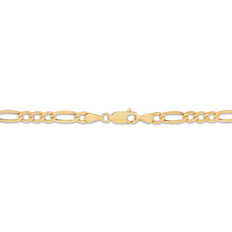 Main Image 2 of Figaro Chain Necklace 3.9mm Hollow 10K Yellow Gold 22&quot;