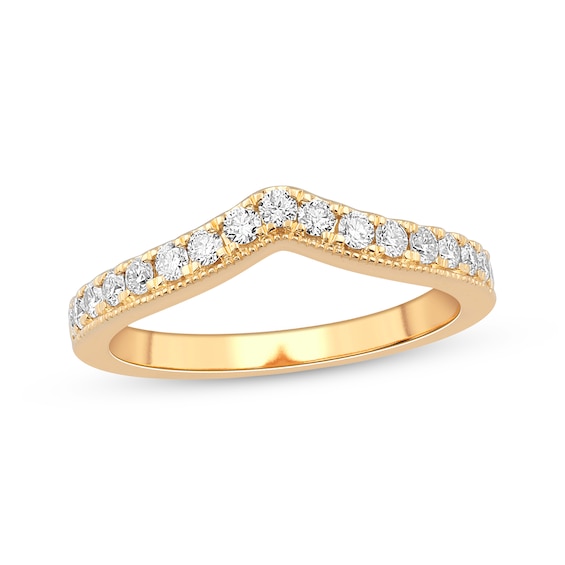 Diamond Chevron Anniversary Band 3/8 ct tw 14K Yellow Gold