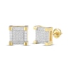 Thumbnail Image 1 of Men's Multi-Diamond Square Stud Earrings 1/4 ct tw 10K Yellow Gold